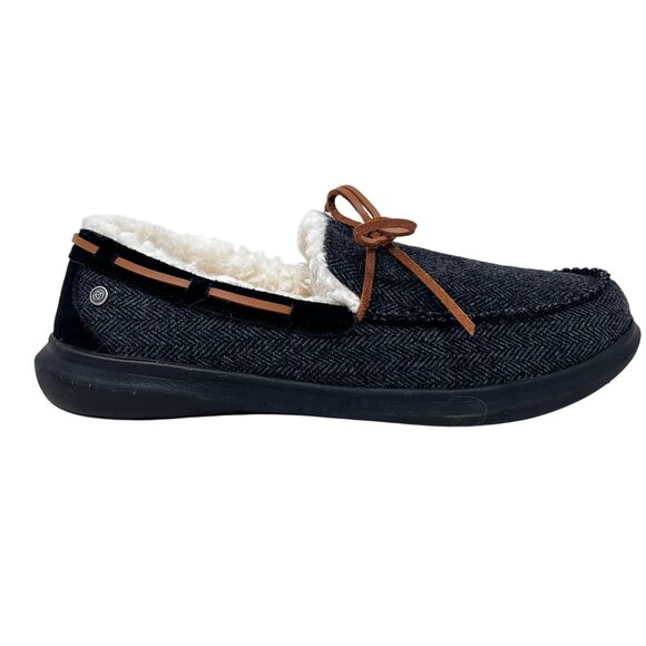 Spenco Mens Birch Slipper Black Herringbone Wool Upper Size 8D‎ - New - Picture 6 of 12